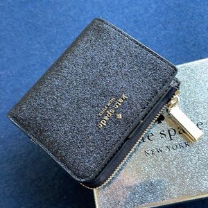 Kate Spade Shimmy Glitter Boxed Small l-zip Bifold Wallet
